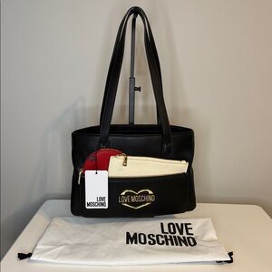 Love Moschino Black Leather Tote - NWT & Dust Bag